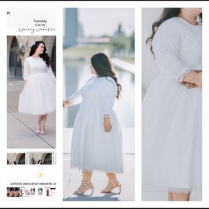 Tea length white dress